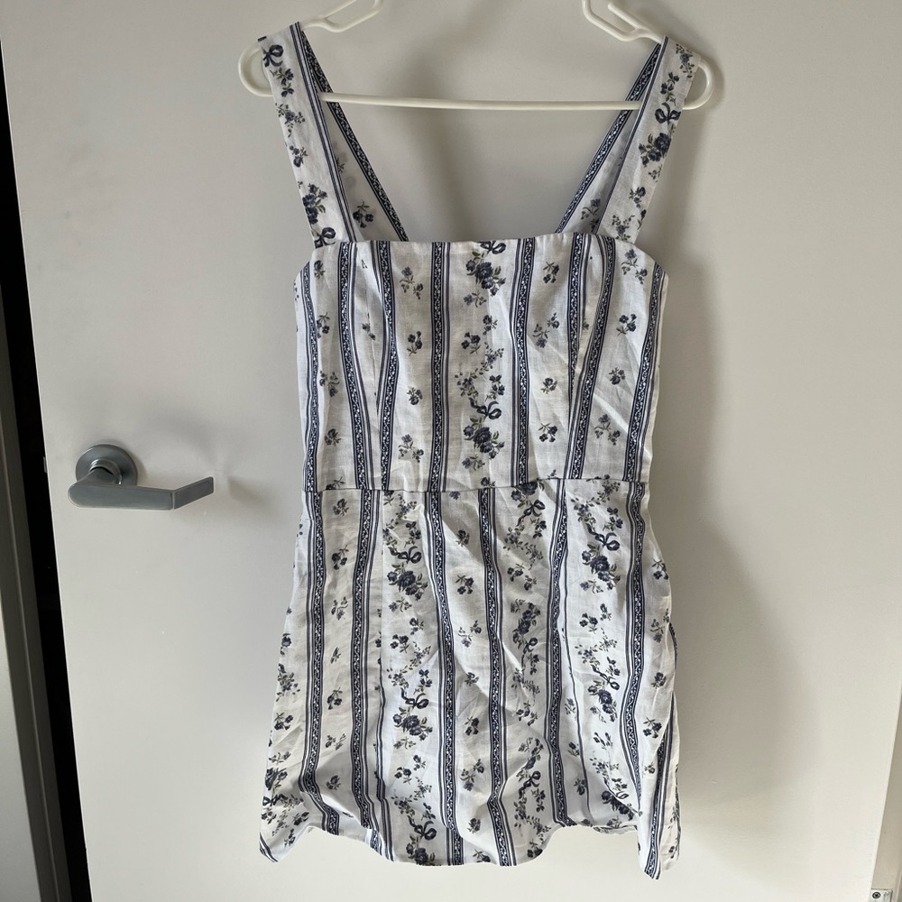 Reformation Blue and White Floral Mini Dress